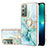 Custodia Silicone Gel Morbida Fantasia Modello Cover con Anello Supporto Y05B per Samsung Galaxy Note 20 5G Verde
