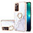 Custodia Silicone Gel Morbida Fantasia Modello Cover con Anello Supporto Y05B per Samsung Galaxy Note 20 Ultra 5G Bianco