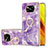 Custodia Silicone Gel Morbida Fantasia Modello Cover con Anello Supporto Y05B per Xiaomi Poco X3 NFC Viola