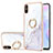 Custodia Silicone Gel Morbida Fantasia Modello Cover con Anello Supporto Y05B per Xiaomi Redmi 9i Bianco