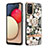 Custodia Silicone Gel Morbida Fantasia Modello Cover con Anello Supporto Y06B per Samsung Galaxy A03s Bianco