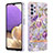 Custodia Silicone Gel Morbida Fantasia Modello Cover con Anello Supporto Y06B per Samsung Galaxy A23 5G Lavanda