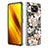 Custodia Silicone Gel Morbida Fantasia Modello Cover con Anello Supporto Y06B per Xiaomi Poco X3 NFC Bianco