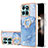 Custodia Silicone Gel Morbida Fantasia Modello Cover con Anello Supporto YB1 per Huawei Honor X8b