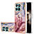 Custodia Silicone Gel Morbida Fantasia Modello Cover con Anello Supporto YB1 per Huawei Honor X8b Lavanda