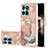 Custodia Silicone Gel Morbida Fantasia Modello Cover con Anello Supporto YB1 per Huawei Honor X8b Multicolore