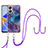 Custodia Silicone Gel Morbida Fantasia Modello Cover con Anello Supporto YB1 per Oppo A17 Viola