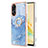 Custodia Silicone Gel Morbida Fantasia Modello Cover con Anello Supporto YB1 per Oppo Reno8 T 4G Blu
