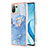 Custodia Silicone Gel Morbida Fantasia Modello Cover con Anello Supporto YB1 per Xiaomi Mi 11 Lite 5G Blu