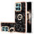 Custodia Silicone Gel Morbida Fantasia Modello Cover con Anello Supporto YB2 per Huawei Honor X8b