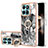 Custodia Silicone Gel Morbida Fantasia Modello Cover con Anello Supporto YB2 per Huawei Honor X8b Grigio