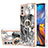 Custodia Silicone Gel Morbida Fantasia Modello Cover con Anello Supporto YB2 per Motorola Moto E32s Grigio