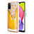 Custodia Silicone Gel Morbida Fantasia Modello Cover con Anello Supporto YB2 per Samsung Galaxy A02s Giallo