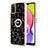 Custodia Silicone Gel Morbida Fantasia Modello Cover con Anello Supporto YB2 per Samsung Galaxy A02s Nero