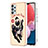 Custodia Silicone Gel Morbida Fantasia Modello Cover con Anello Supporto YB2 per Samsung Galaxy M32 5G Khaki