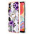 Custodia Silicone Gel Morbida Fantasia Modello Cover con Anello Supporto YB3 per Samsung Galaxy M04 Viola