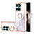 Custodia Silicone Gel Morbida Fantasia Modello Cover con Anello Supporto YB5 per Huawei Honor X8b