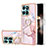 Custodia Silicone Gel Morbida Fantasia Modello Cover con Anello Supporto YB5 per Huawei Honor X8b Rosa