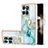 Custodia Silicone Gel Morbida Fantasia Modello Cover con Anello Supporto YB5 per Huawei Honor X8b Verde