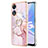 Custodia Silicone Gel Morbida Fantasia Modello Cover con Anello Supporto YB5 per Oppo A58 5G Lavanda