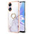 Custodia Silicone Gel Morbida Fantasia Modello Cover con Anello Supporto YB5 per Oppo A78 5G Bianco