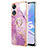 Custodia Silicone Gel Morbida Fantasia Modello Cover con Anello Supporto YB5 per Oppo A78 5G Rosa