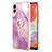 Custodia Silicone Gel Morbida Fantasia Modello Cover con Anello Supporto YB5 per Samsung Galaxy M04 Lavanda