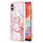 Custodia Silicone Gel Morbida Fantasia Modello Cover con Anello Supporto YB5 per Samsung Galaxy M04 Rosa