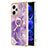 Custodia Silicone Gel Morbida Fantasia Modello Cover con Anello Supporto YB5 per Xiaomi Redmi Note 12 Explorer Viola