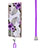 Custodia Silicone Gel Morbida Fantasia Modello Cover con Cinghia Cordino Mano Y01B per LG Velvet 5G Viola