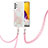 Custodia Silicone Gel Morbida Fantasia Modello Cover con Cinghia Cordino Mano Y01B per Samsung Galaxy A13 4G Rosa