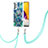 Custodia Silicone Gel Morbida Fantasia Modello Cover con Cinghia Cordino Mano Y01B per Samsung Galaxy A13 4G Verde Notte