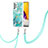 Custodia Silicone Gel Morbida Fantasia Modello Cover con Cinghia Cordino Mano Y01B per Samsung Galaxy A13 4G Verde Pastello