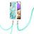 Custodia Silicone Gel Morbida Fantasia Modello Cover con Cinghia Cordino Mano Y01B per Samsung Galaxy A23 5G Verde Pastello