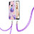 Custodia Silicone Gel Morbida Fantasia Modello Cover con Cinghia Cordino Mano Y01B per Samsung Galaxy M11 Lavanda