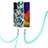 Custodia Silicone Gel Morbida Fantasia Modello Cover con Cinghia Cordino Mano Y01B per Samsung Galaxy Quantum2 5G Verde Notte