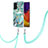 Custodia Silicone Gel Morbida Fantasia Modello Cover con Cinghia Cordino Mano Y01B per Samsung Galaxy Quantum2 5G Verde Pastello