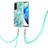 Custodia Silicone Gel Morbida Fantasia Modello Cover con Cinghia Cordino Mano Y01B per Xiaomi Mi 10T 5G Verde Pastello