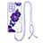 Custodia Silicone Gel Morbida Fantasia Modello Cover con Cinghia Cordino Mano Y01X per Samsung Galaxy S20 Ultra Viola