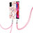Custodia Silicone Gel Morbida Fantasia Modello Cover con Cinghia Cordino Mano Y02B per Oppo A74 5G Rosa