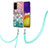 Custodia Silicone Gel Morbida Fantasia Modello Cover con Cinghia Cordino Mano Y03B per Samsung Galaxy A05s Colorato