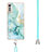 Custodia Silicone Gel Morbida Fantasia Modello Cover con Cinghia Cordino Mano Y05B per LG Velvet 4G