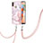 Custodia Silicone Gel Morbida Fantasia Modello Cover con Cinghia Cordino Mano Y05B per Samsung Galaxy M11 Rosa