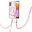 Custodia Silicone Gel Morbida Fantasia Modello Cover con Cinghia Cordino Mano Y05B per Samsung Galaxy M32 5G Rosa