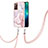 Custodia Silicone Gel Morbida Fantasia Modello Cover con Cinghia Cordino Mano Y05B per Samsung Galaxy Note 20 Ultra 5G Rosa