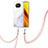 Custodia Silicone Gel Morbida Fantasia Modello Cover con Cinghia Cordino Mano Y05B per Xiaomi Poco X3 NFC Bianco
