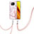 Custodia Silicone Gel Morbida Fantasia Modello Cover con Cinghia Cordino Mano Y05B per Xiaomi Poco X3 NFC Rosa
