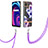 Custodia Silicone Gel Morbida Fantasia Modello Cover con Cinghia Cordino Mano Y06B per Realme C21Y Viola