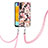 Custodia Silicone Gel Morbida Fantasia Modello Cover con Cinghia Cordino Mano Y06B per Samsung Galaxy A04s Rosa