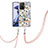 Custodia Silicone Gel Morbida Fantasia Modello Cover con Cinghia Cordino Mano Y06B per Xiaomi Mi 11T 5G Bianco
